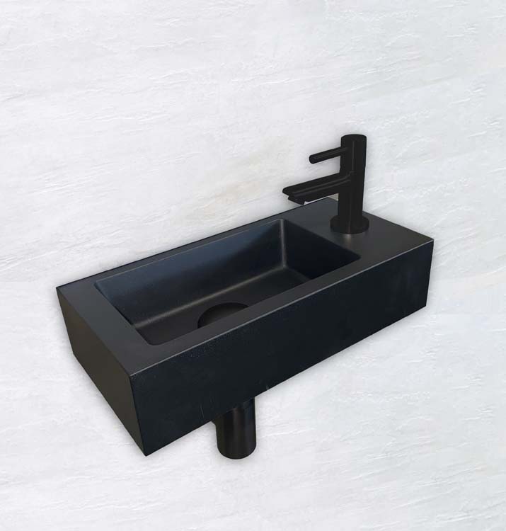 Handenwasserset Kyla rechts 36 x 18 x 9 cm mat zwart