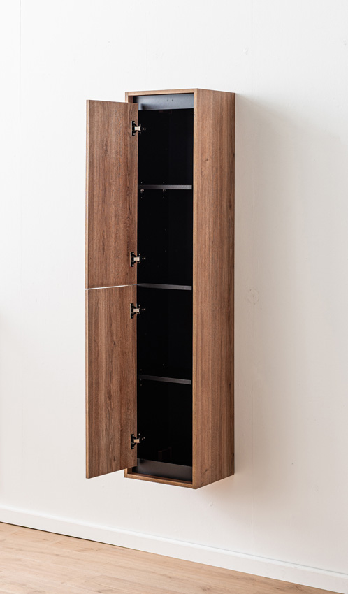 Kolomkast Toledo eik/zwart hangend 160x35x30cm