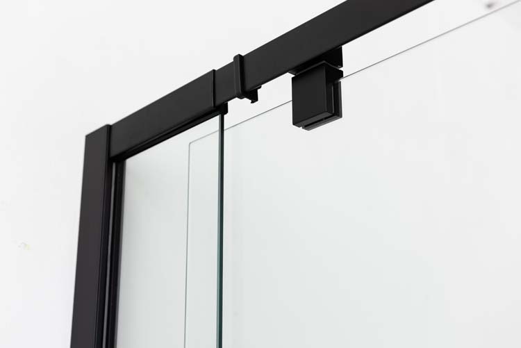 Paroi de douche Urian profile noire 137-139x200cm avec porte-serviette