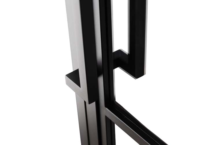 Porte intérieure double en acier Tara noir 2x6R + panneau poussant à droite sur mesure