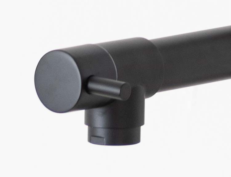 Keukenkraan Simba mat zwart met uittrekbare uitloop