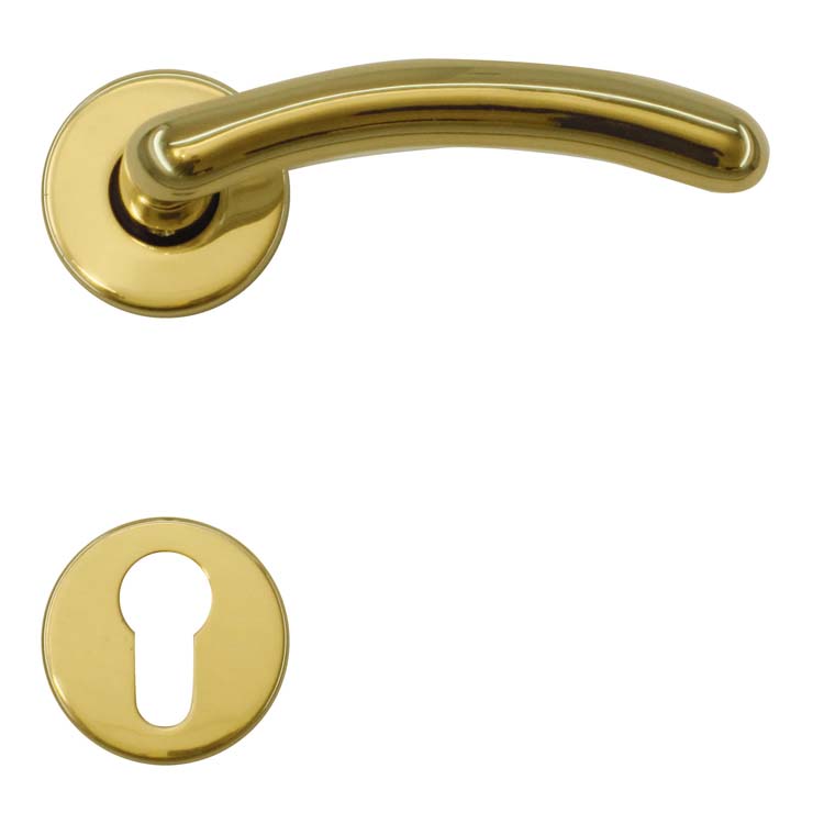 Poignée de porte andria cuivre rosace cylindre