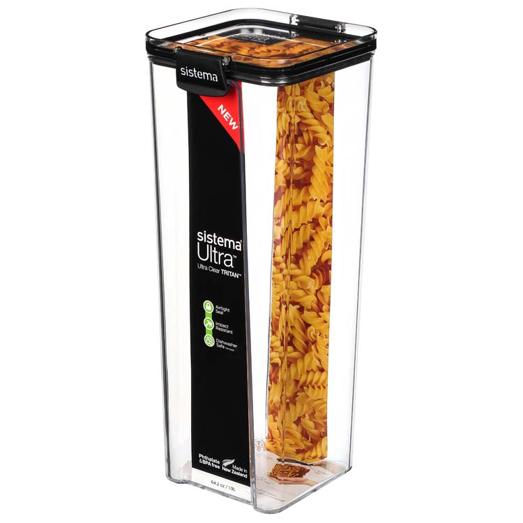 Boîte de rangement Sistema ultra noire 1.9 L