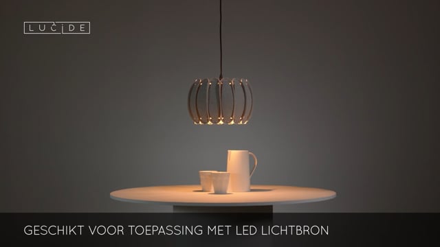 Lucide SPENCER - Hanglamp - Ø 30 cm - 1xE27 - Grijs