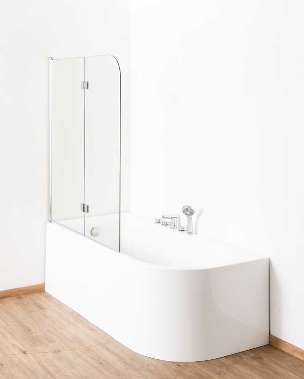 Paroi de baignoire Asher chrome gauche/droite 120x130cm