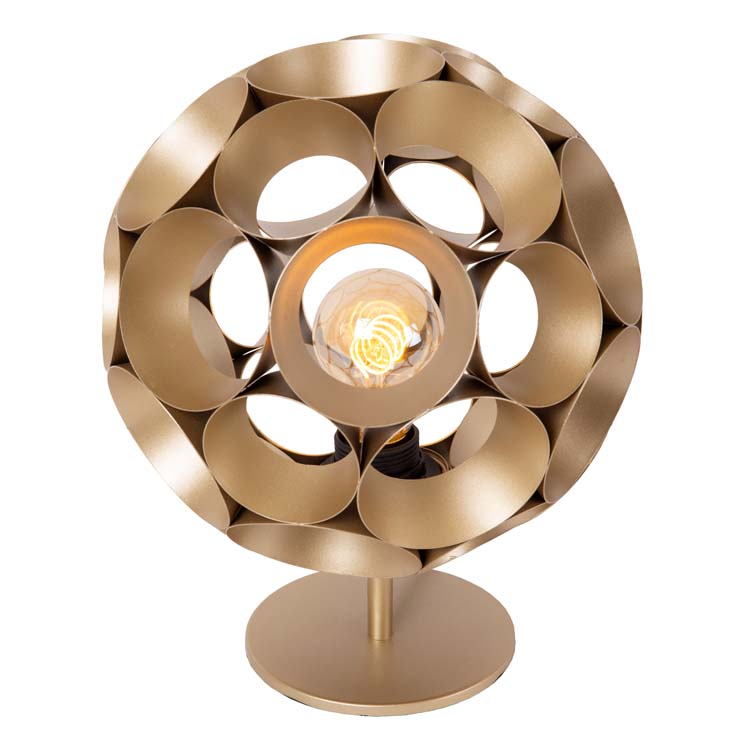 Lucide HANNELORE - Lampe de table - Ø 25 cm - 1xE27 - Or Mat / Laiton