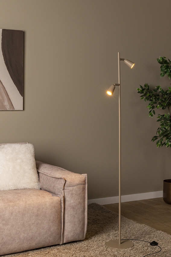 Lucide Essential Tiana - Lampadaire - 2xGU10 (MR16) - Taupe