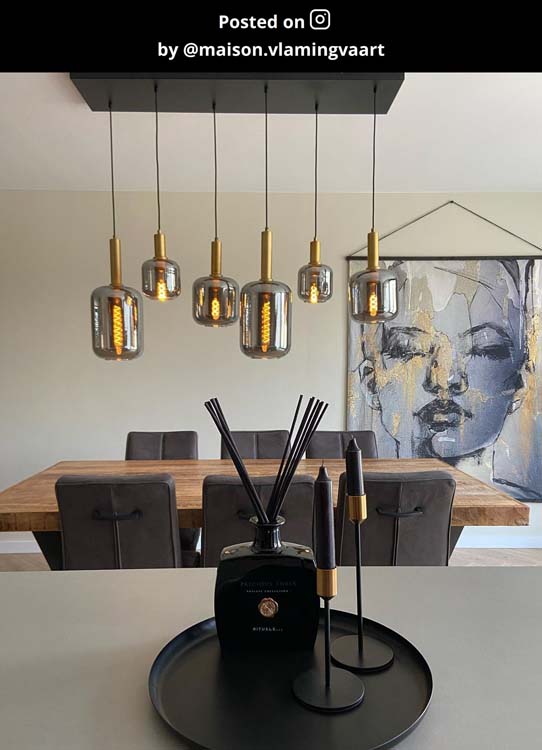 Lucide JOANET - Hanglamp - 6xE27 - Fumé