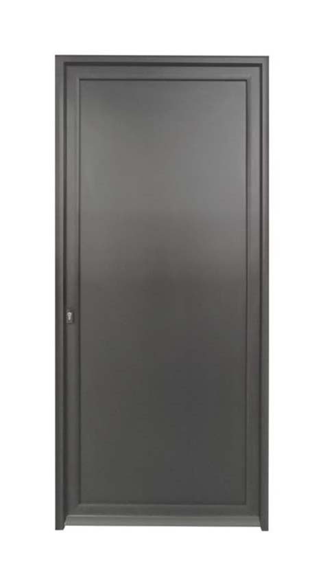 Porte extérieure Tavira en aluminium panneau plat anthracite 960x2180mm poussant à droite