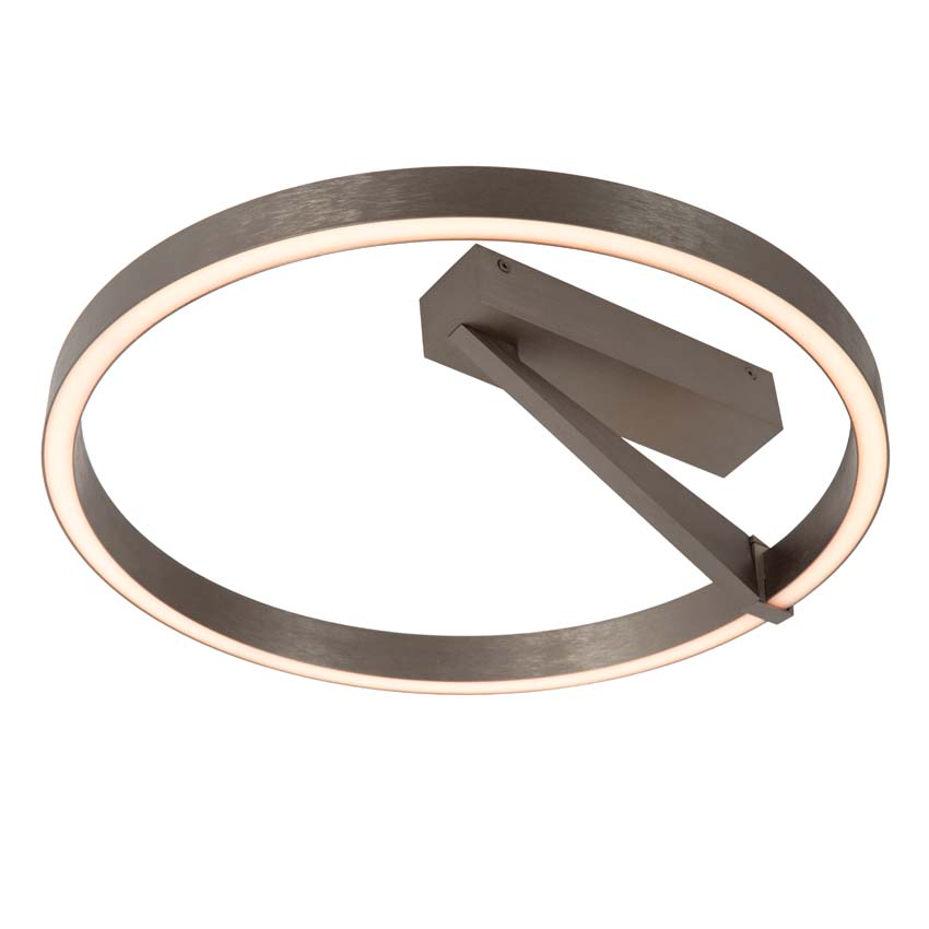 Lucide Premium Applause - Plafonnier - Ø40cm - LED dimmable - CCT - 1x26W 2200K/4000K - Fer gris