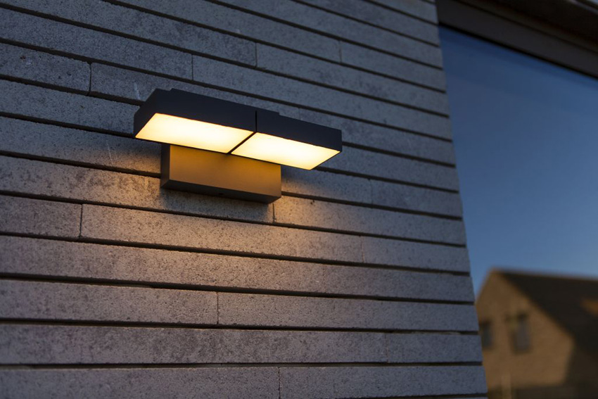 Applique murale extérieur - gris foncé - 12x15,1x10,8cm - LED - 1x13W - 3000/4000K - IP65