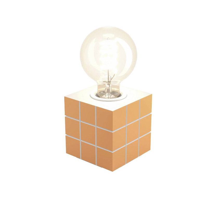 Lampe de table - orange - 9x9x9cm - dimmable - E27 - 1x60W