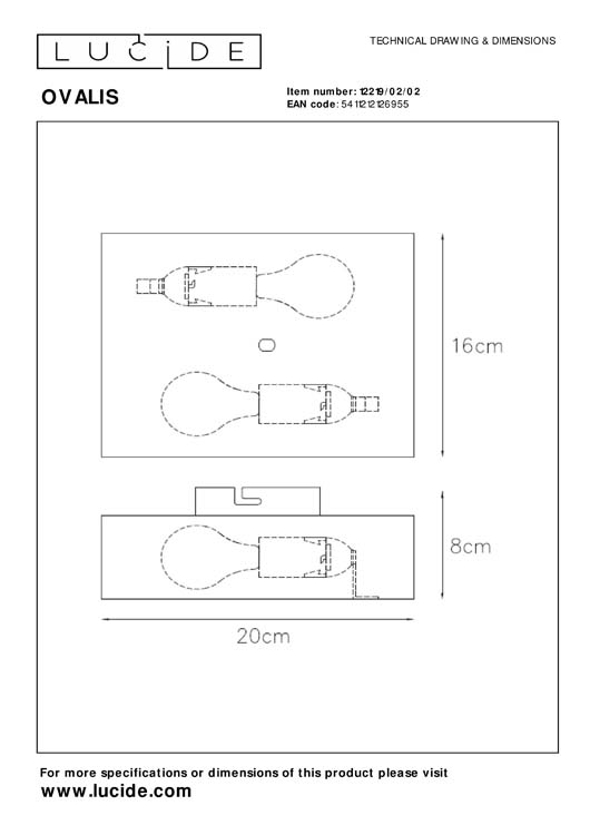 Lucide OVALIS - Wandlamp - 2xE14 - Mat Goud / Messing