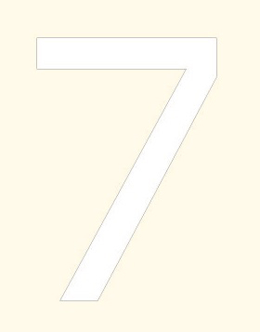 Numéro de maison 7 blanc 10cm avec bande adhésive