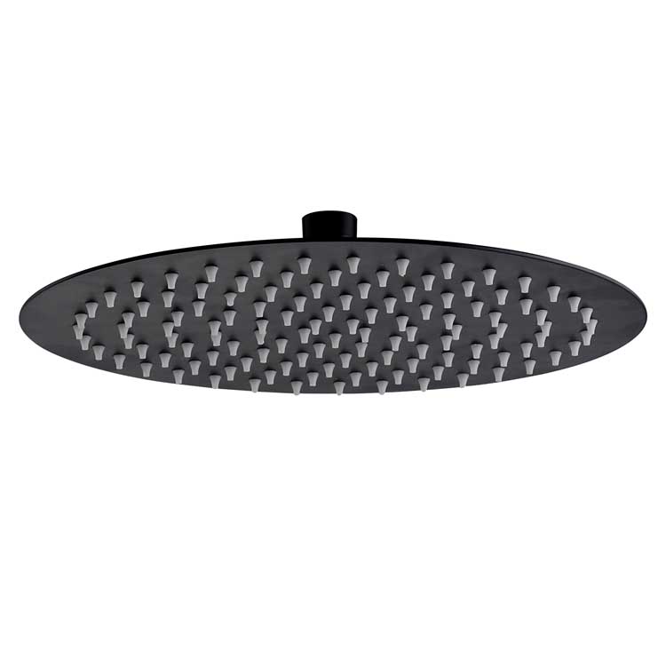 Pommeau de douche ronde noir mat 40cm