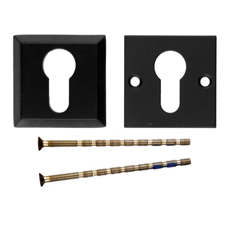 Plaque cylindre de sécurité carré  noir 10mm