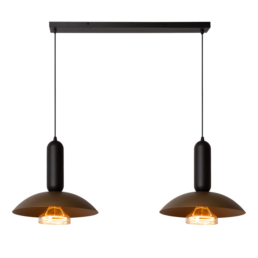 Lucide Essential Grantham - Suspension - 2xE27 - Café