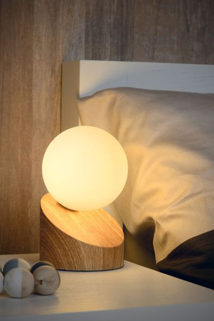 Tafellamp - licht hout - Ø10cm - G9 - 33W - bol
