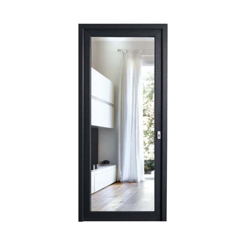 Porte extérieure PVC verre clair anthracite/blanc 980x2180mm ouvrant à droite Porte extérieure PVC verre clair anthracite/blanc 980x2180mm ouvrant à droite