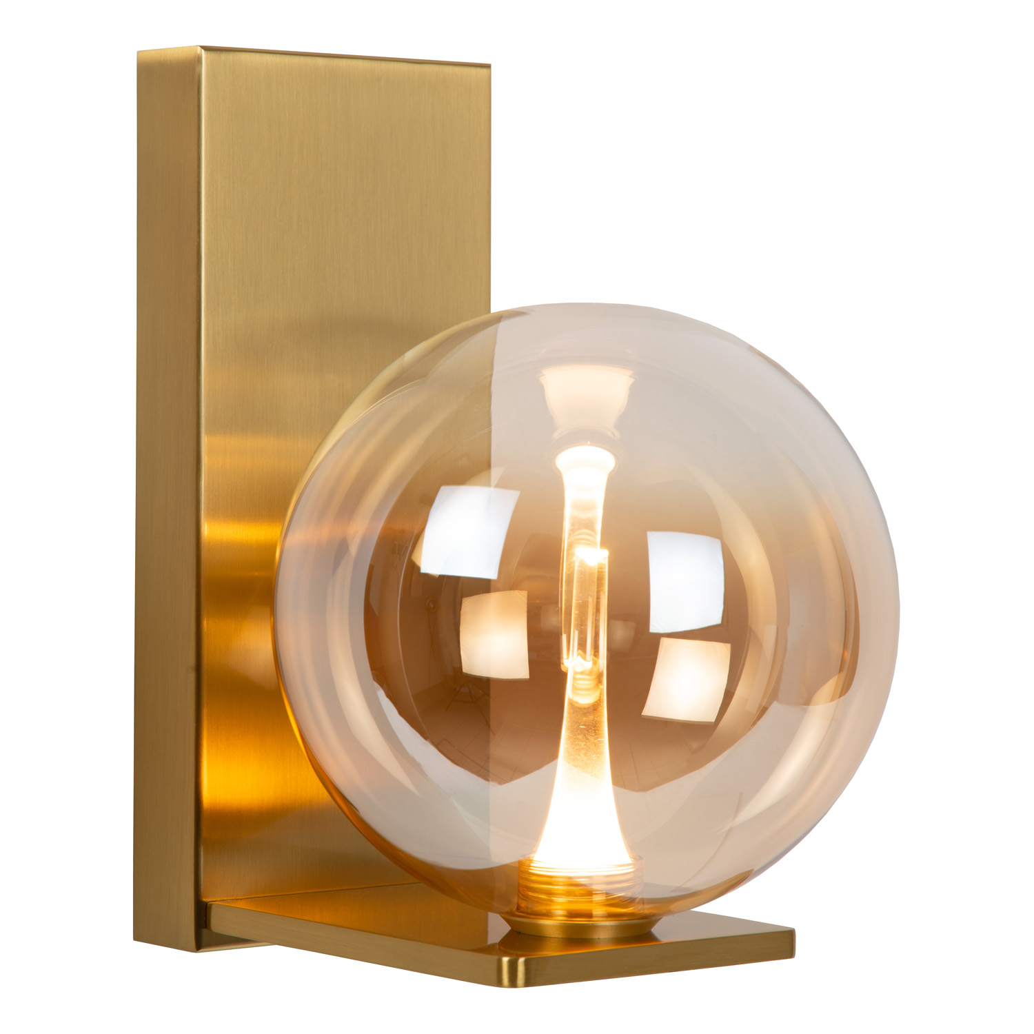 Lucide Premium Gisela - Wandlamp - amber/goud - 20,8x16x24cm - dimbaar - LED - 1x5,8W - 2700K