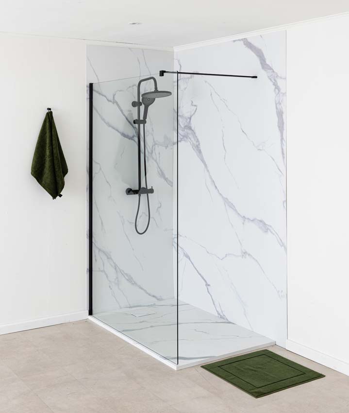 Panneau de douche Milo Slate blanc aspect marbre 91,4x243,8cm