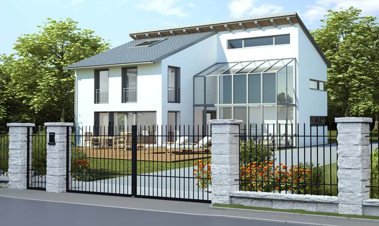 Portail battant Arlon acier noir 300x150cm