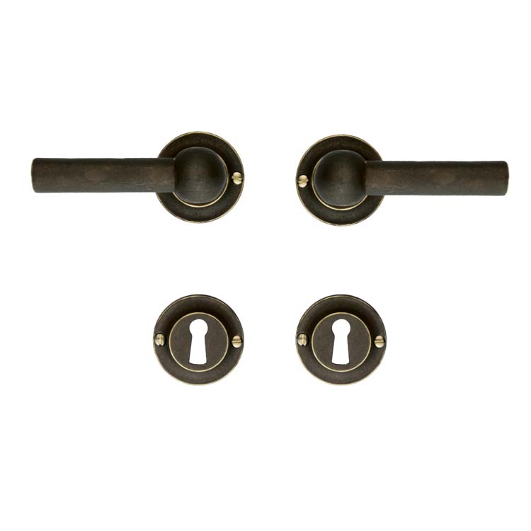 Poignée de porte pro pienza nouveau L+L cuivre rosace barbe