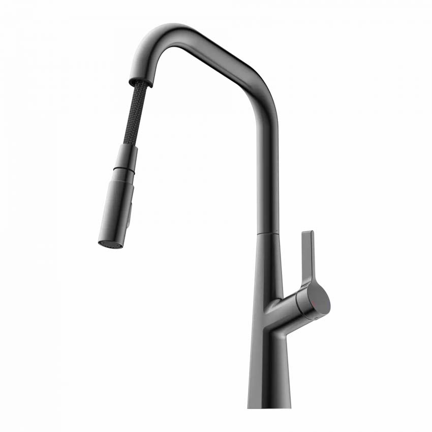 Robinet de cuisine Wasserwerk WK 9 Edge graphite mat avec bec extractible