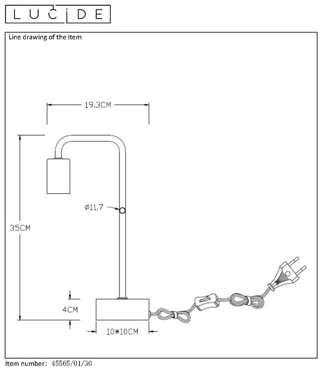 Lucide LORIN - Lampe de table - E27 - Noir