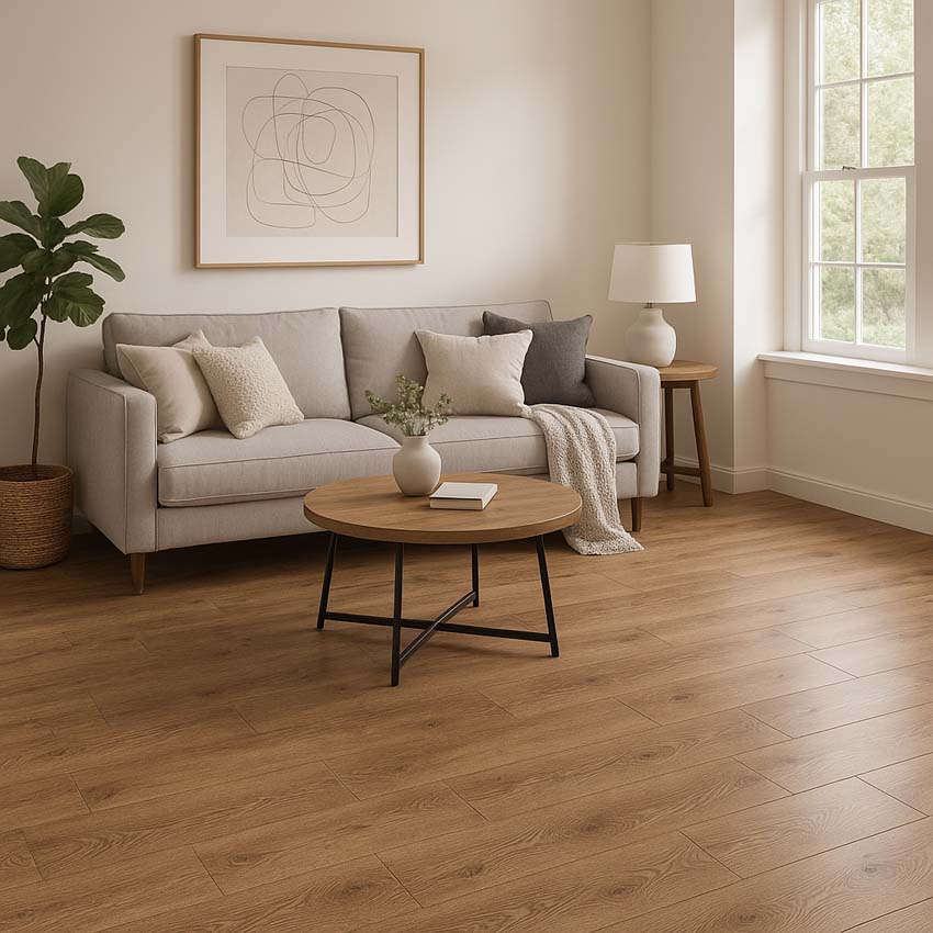 Stratifié 7mm chêne brun avelinno 129,2x19,3cm