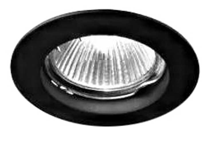 Inbouwspot rond vast zwart GU10 fitting