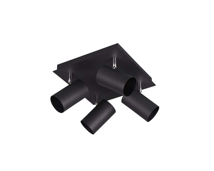 Spot en applique noir mate excl lampe LED possible 4 spots GU10 Spot en applique noir mate excl lampe LED possible 4 spots GU10