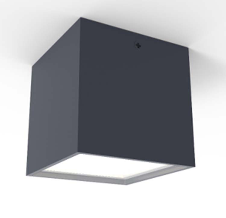 Eclairage extérieur plafonnier led gris foncé 750 lumen