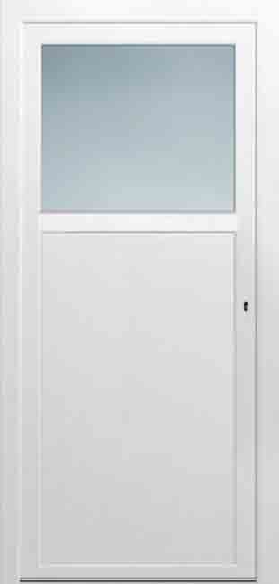 Porte extérieure PVC blanc 1/3 vitrage structuré 980x2180mm D