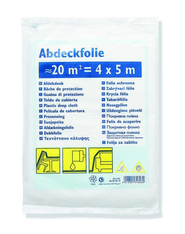 Spatfolie HDPE standaard 20m² (4mx5m) transparant