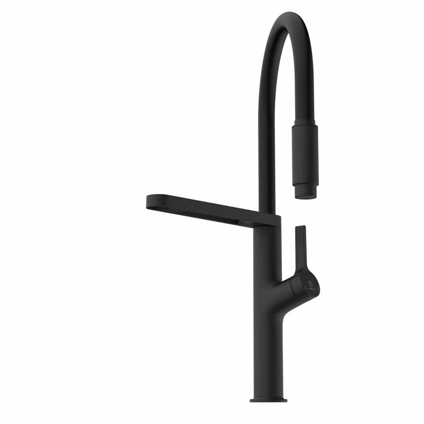 Robinet de cuisine Wasserwerk WK 2 noir mat avec bec extractible