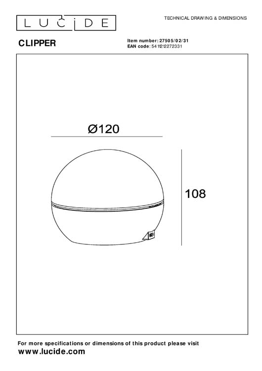 Lampe de table - blanc - Ø12cm - LED - 2,2W - 2700K - rechargeable