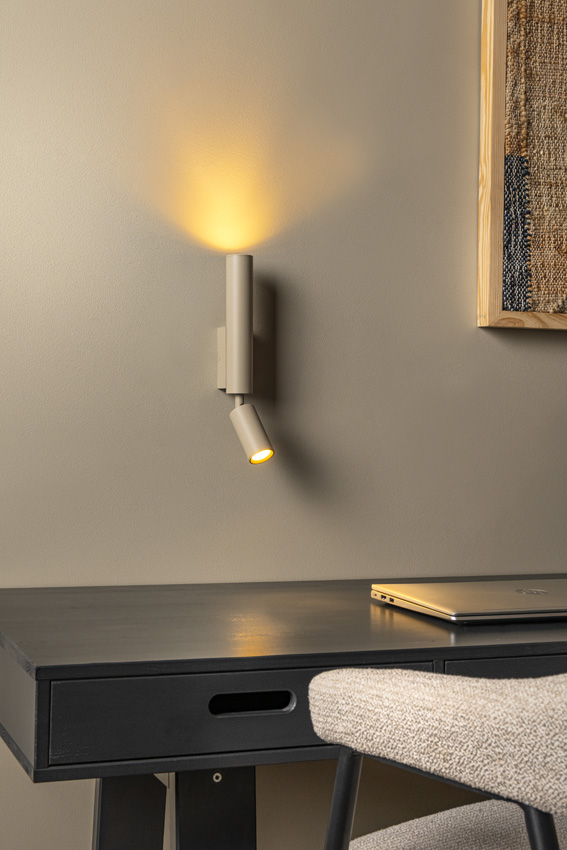 Lucide Essential Otimo - Spot mural/applique murale - 2xGU10 (MR16) - Taupe