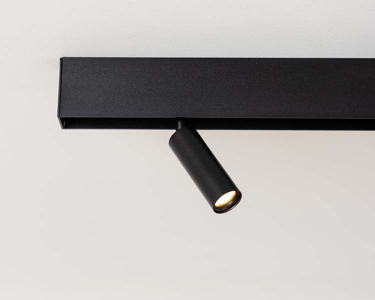 Railverlichting design Béa zwart set 1,2m 4 spots 4x4W
