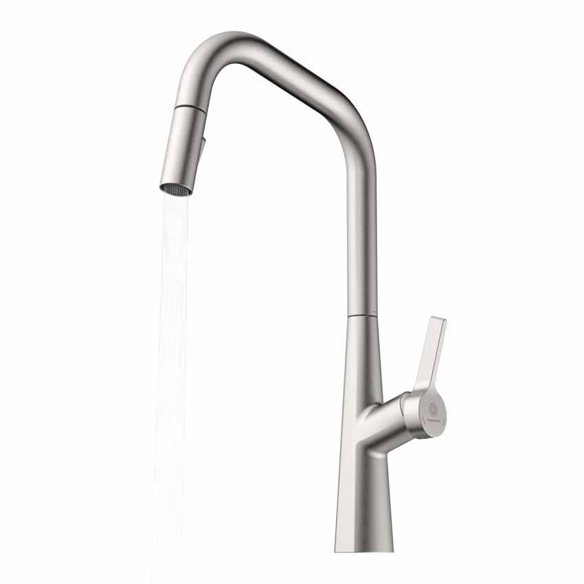 Robinet de cuisine Wasserwerk WK 9 Edge aspect inox avec bec extractible