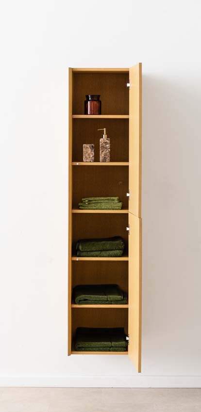 Armoire colonne Waldorf chêne suspendue 170x40x35cm