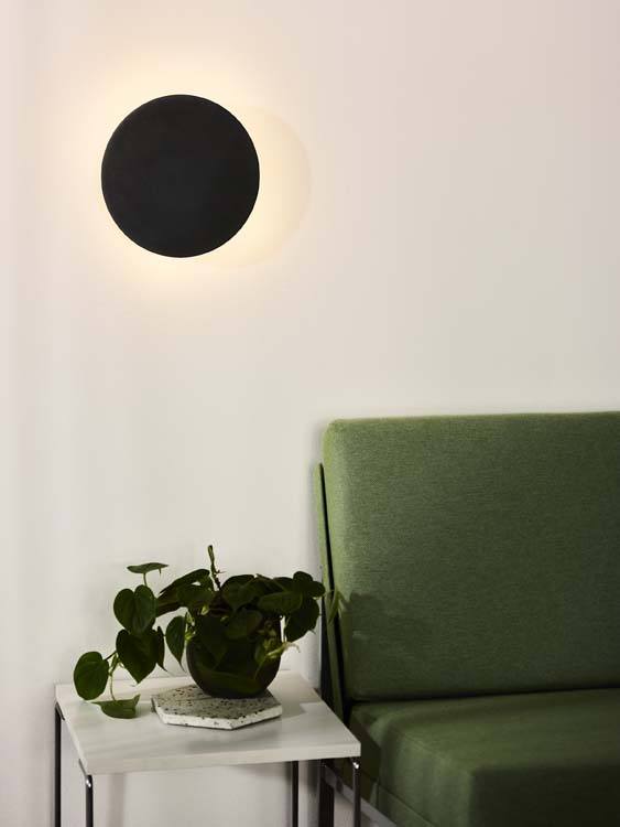 Wandlamp - Ø 25 cm - LED - 1x8W 3000K - Zwart