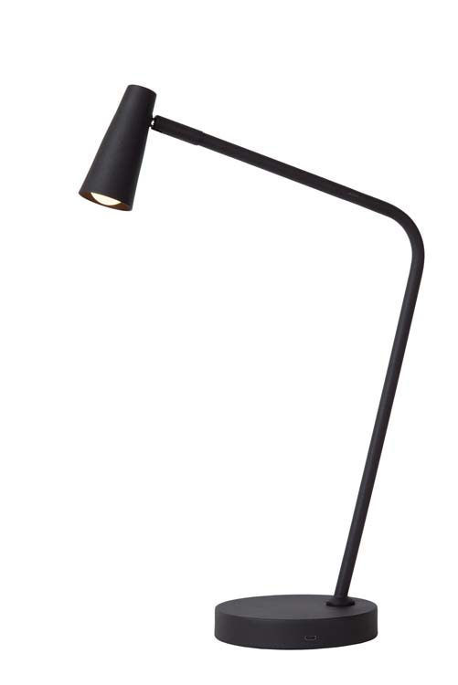 STIRLING - Lampadaire / lampe de lecture Rechargeable - Batterie - LED Dim. - 1x3W 2700K - 3 StepDim - Noir