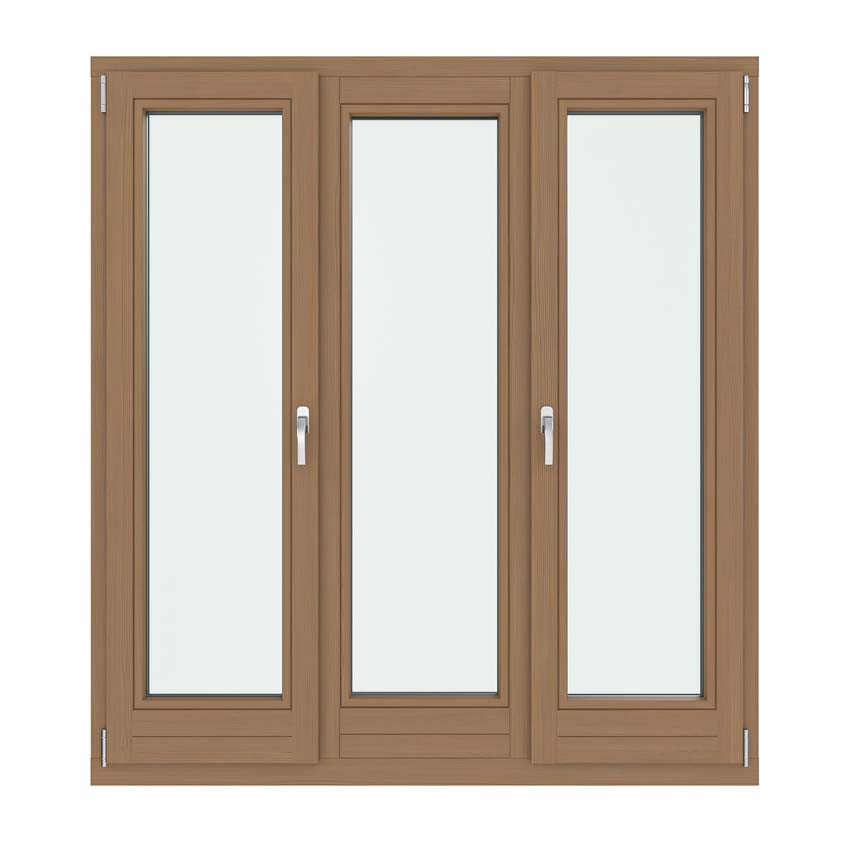 Fenêtre oscillo-battant Vardelux meranti 3 vantaux 68mm naturel 2100x1400mm