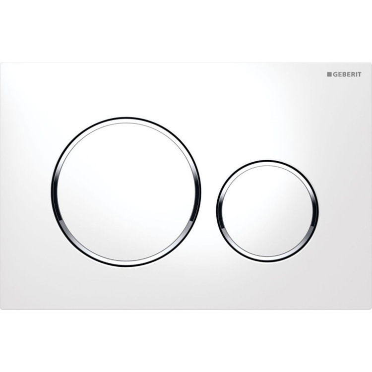 Plaque de commande Geberit Sigma20 blanc chrome compatible avec UP320 réservoirs de chasse
