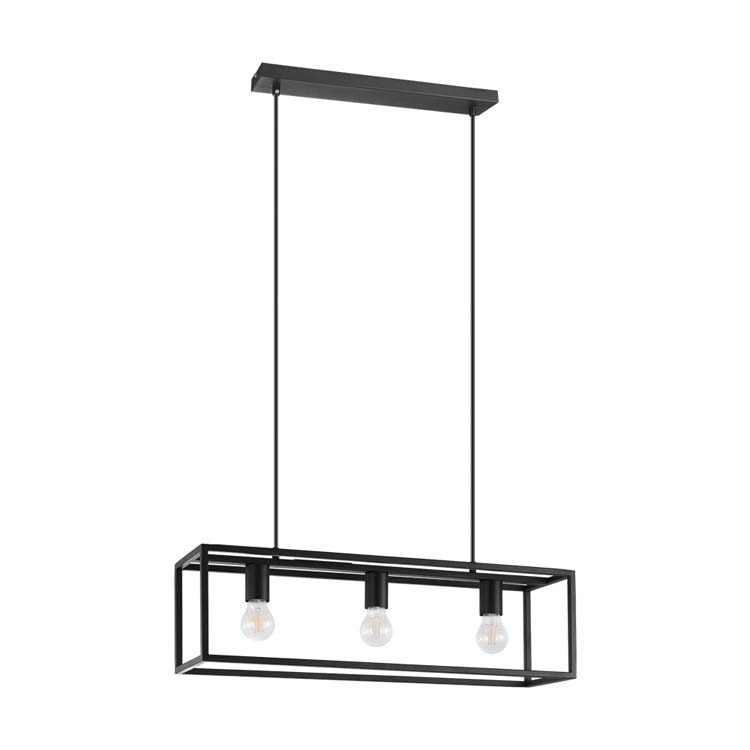 Luminaire suspendue noir l70cm excl lampes LED possible
