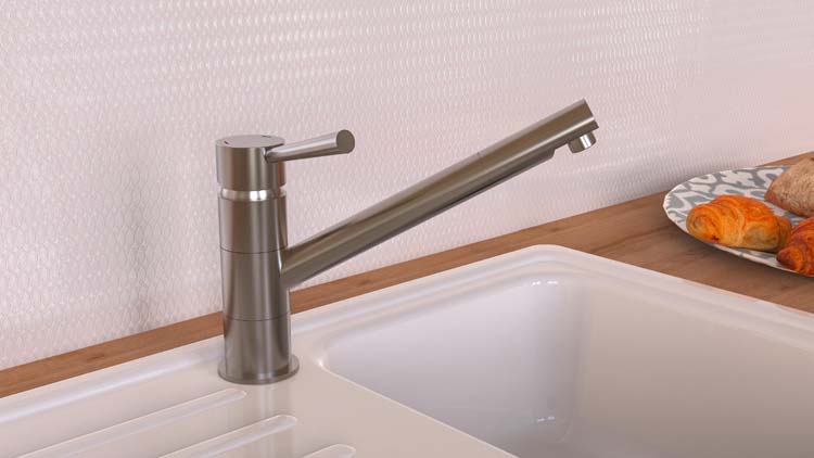 Keukenkraan Charlotte eengreepsmengkraan inox-look