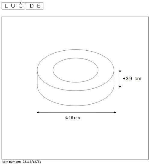BRICE-LED Plafonnier Dimmable 11W Ø17.5cm IP40