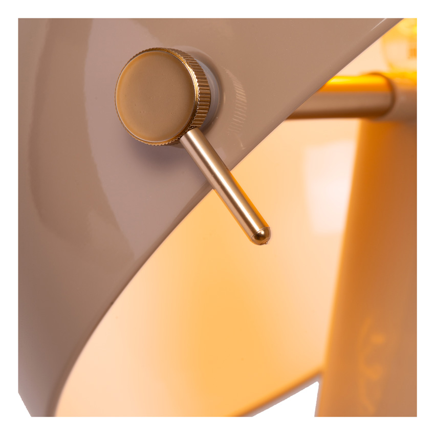 Lucide Vibes Barone - Lampe de table - Ø38cm - 1xE27 - Taupe