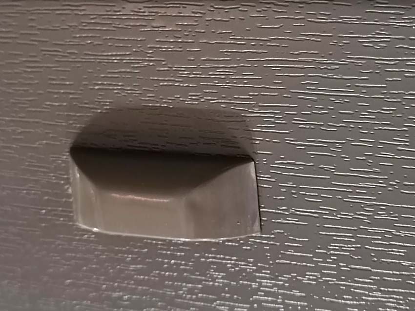 1-VAN oscillo-battant pvc Stabilotec gris quartz/blanc budget verre mat droite sur mesure